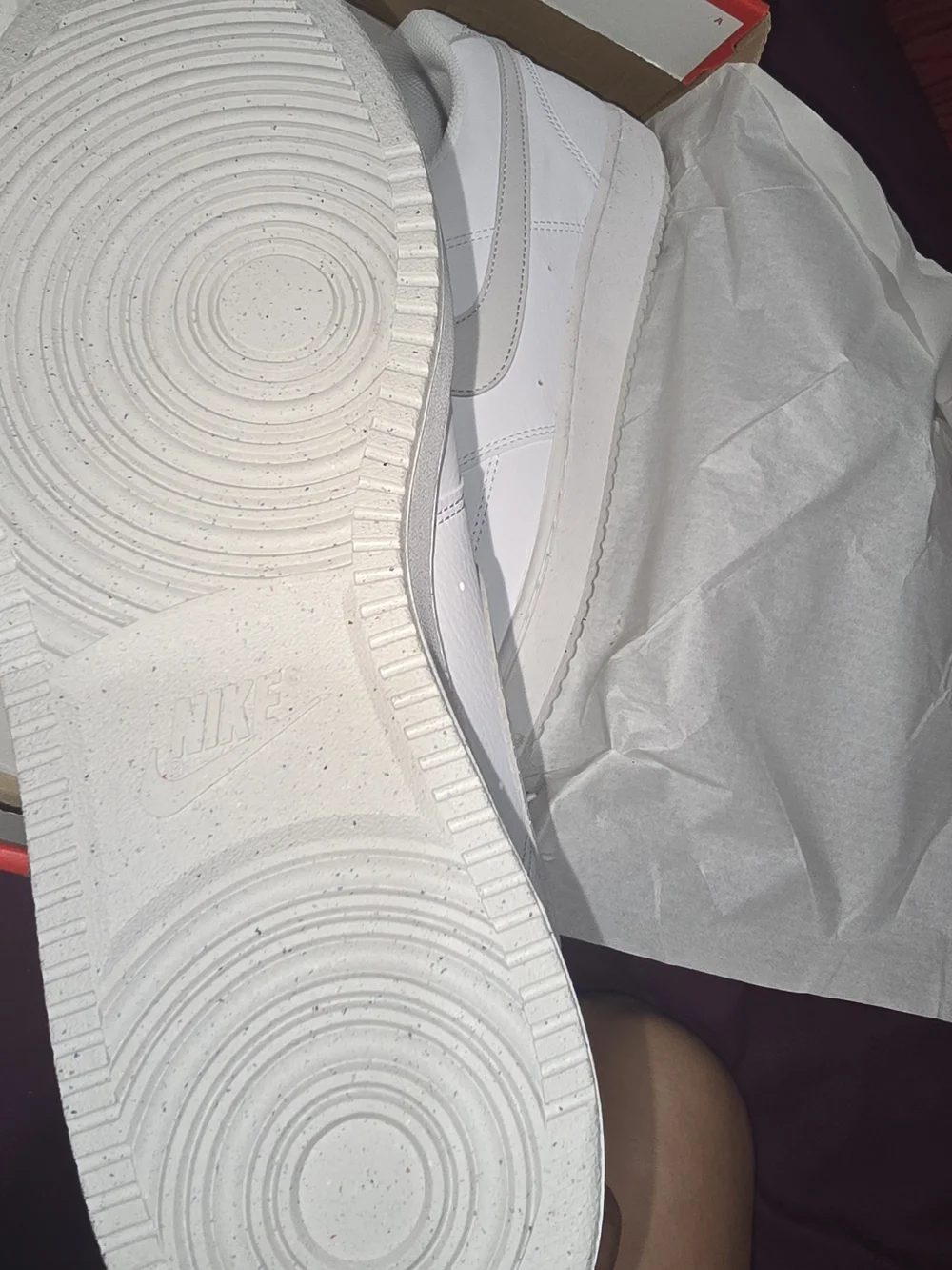 Nike White Low-Top Sneakers with Light Gray Swoosh